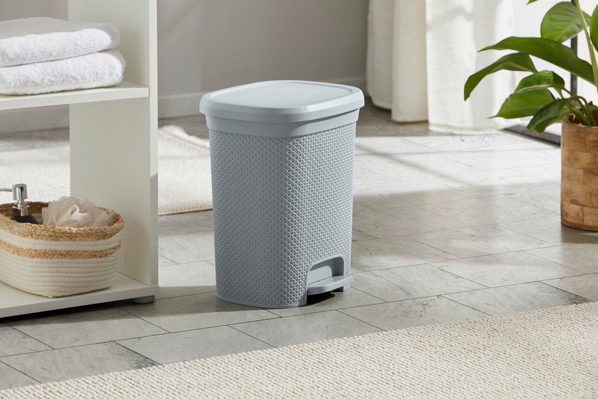 Szemetesvödör Denise Kb. 15l - világosszürke/fekete, Konventionell, műanyag (25,8/31,3/37,3cm) - Luca Bessoni