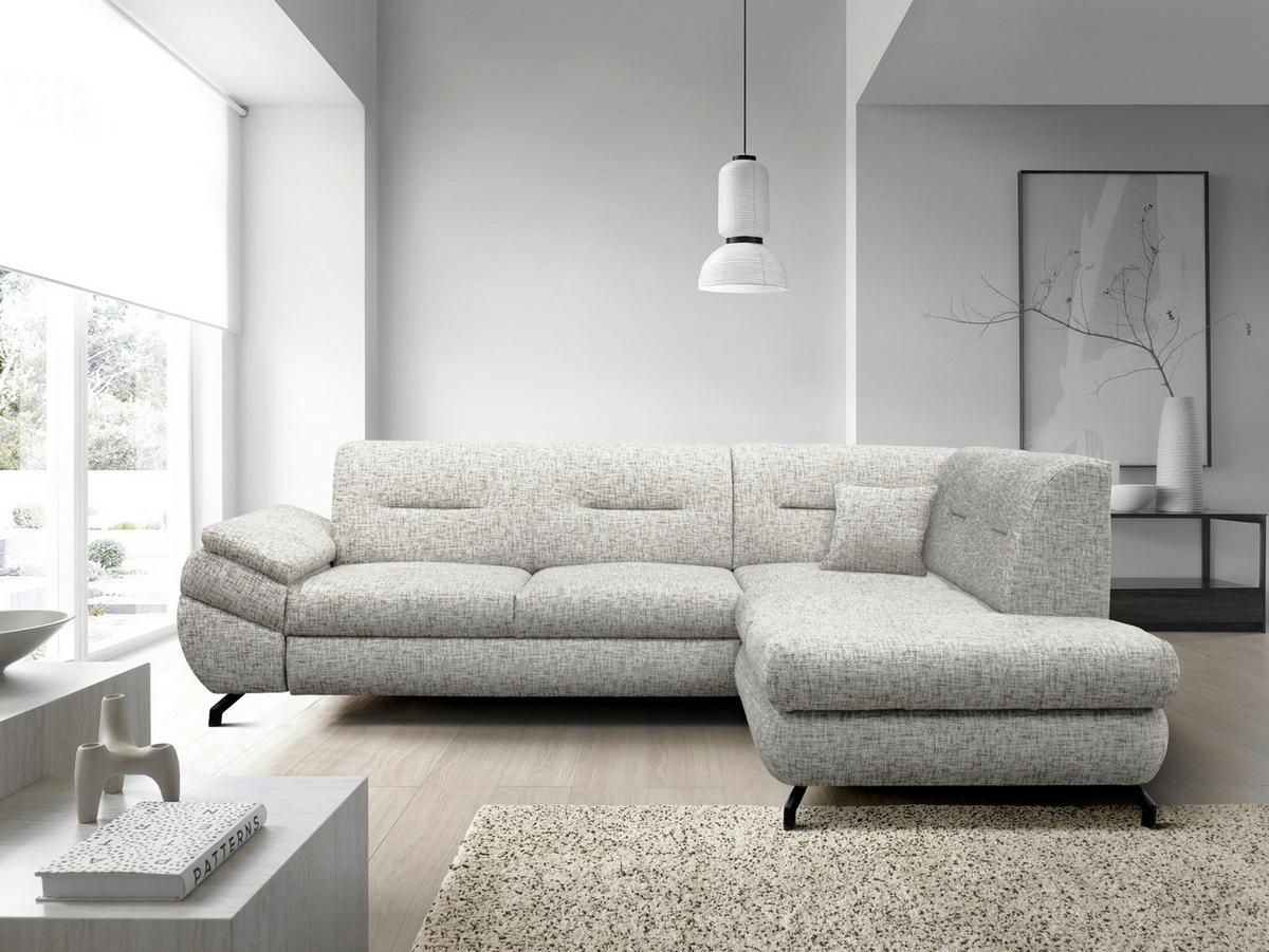 Ecksofa Imo Beige 274x201 Cm - Beige/Schwarz, Design, Textil (274/201cm) - MID.YOU