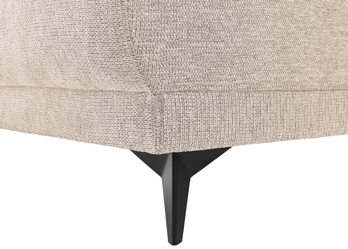 Ecksofa Texas Recr-Links Beige S: 203x259 cm - Beige/Schwarz, KONVENTIONELL, Holz (203/259cm)
