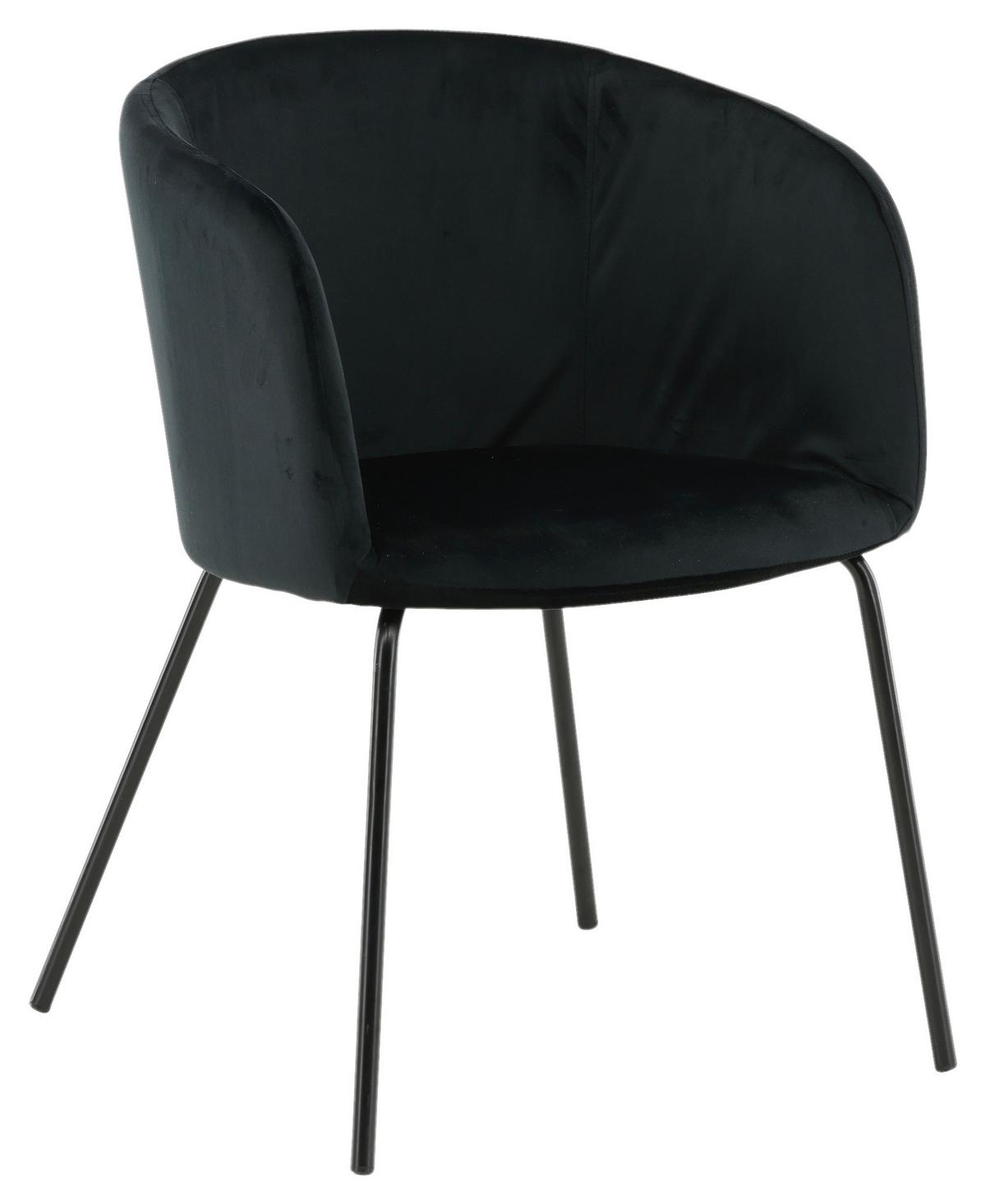 Armlehnstuhl Berit - Schwarz, KONVENTIONELL, Holz/Kunststoff (55/78/55cm) - Livetastic