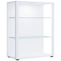 Vitrína GLASOL, biela - čierna/biela, Modern, kompozitné drevo/plast (70/90/35cm) - MID.YOU