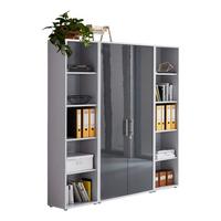 Office Edition B: 173 cm Grau/Anthrazit - Anthrazit Hochglanz/Grau, MODERN, Holzwerkstoff (173/186/33cm) - MID.YOU