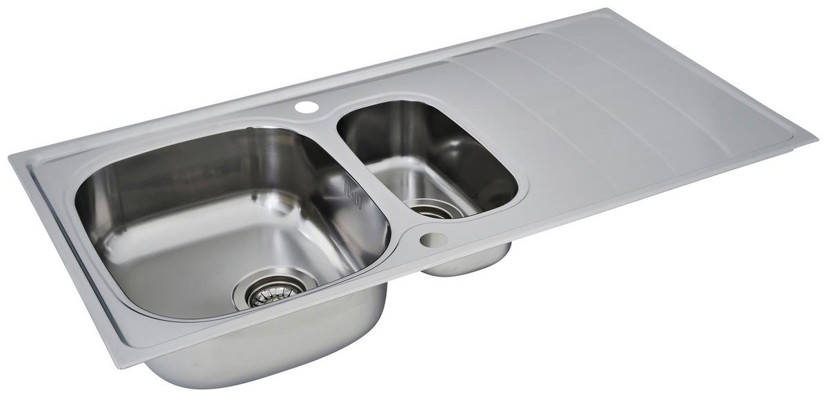 Spüle Respekta Edelstahl Bxt: 100x50 cm - Edelstahlfarben, Trend, Metall (100/19/50cm) - Respekta