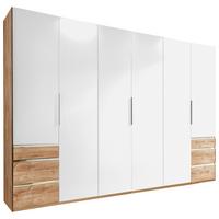 Drehtürenschrank Level 36 A Weiß/Eiche Dekor, B: 300cm - Plankeneiche/Weiß, MODERN, Holzwerkstoff (300/236/58cm) - MID.YOU