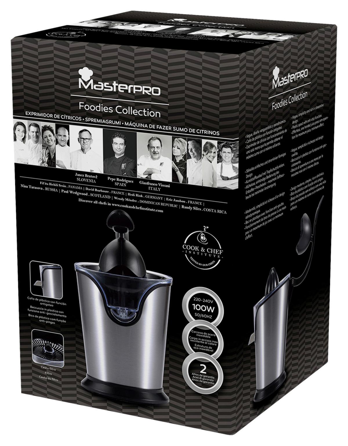 Zitronenpresse Foodies Elektrisch Kunststoff Bpa-Frei - Edelstahlfarben/Transparent, Basics, Kunststoff/Metall (18,5/18,5/30cm) - Masterpro