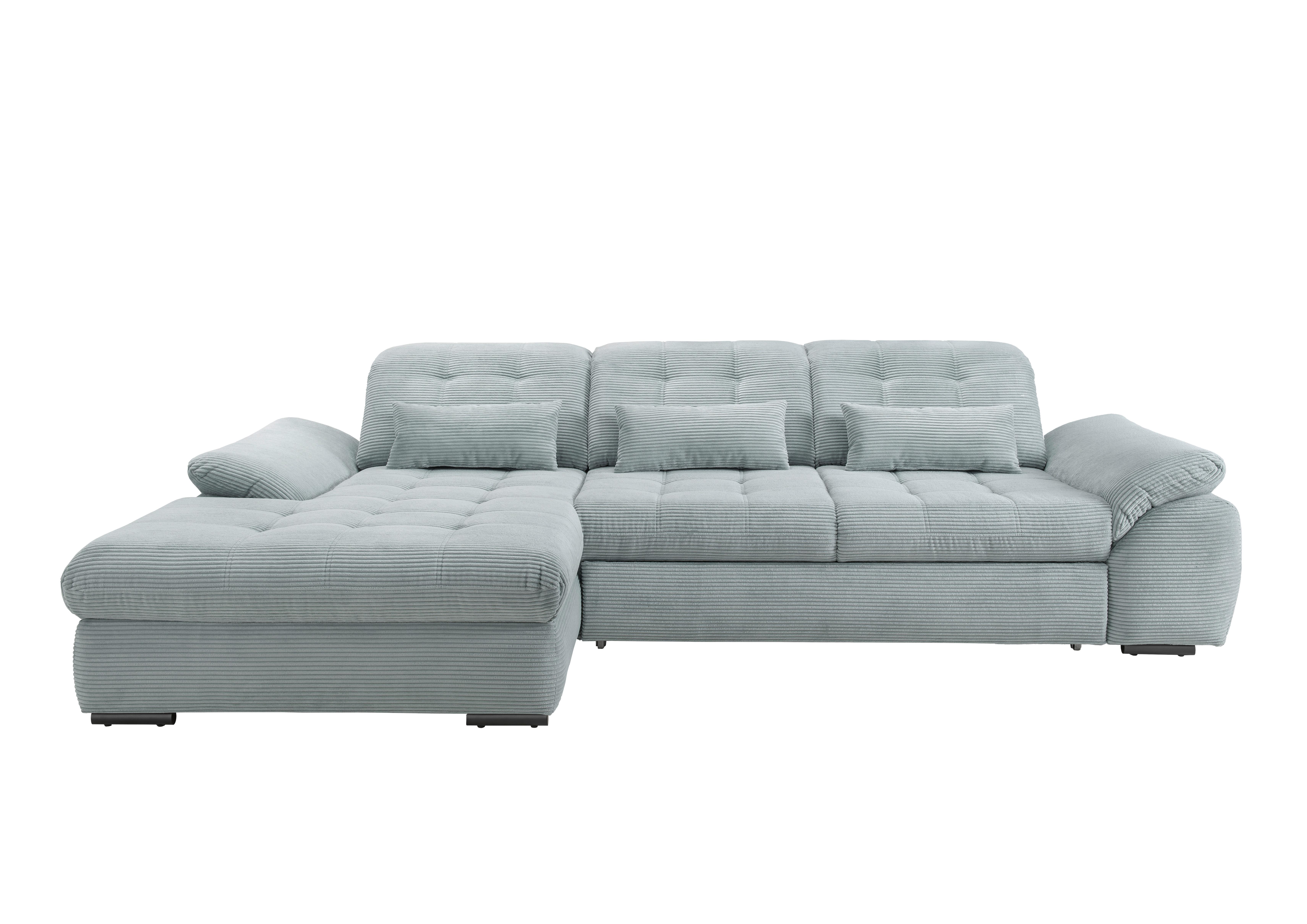 Ecksofa mit Bettkasten Rigatti Blau S: 184x314 cm - Schwarz/Hellblau, MODERN, Textil (184/314cm) - P & B