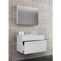 Badezimmer Badinos 3-teilig Weiß B: 80 cm - Weiß, MODERN, Keramik/Holzwerkstoff (80cm) - MID.YOU