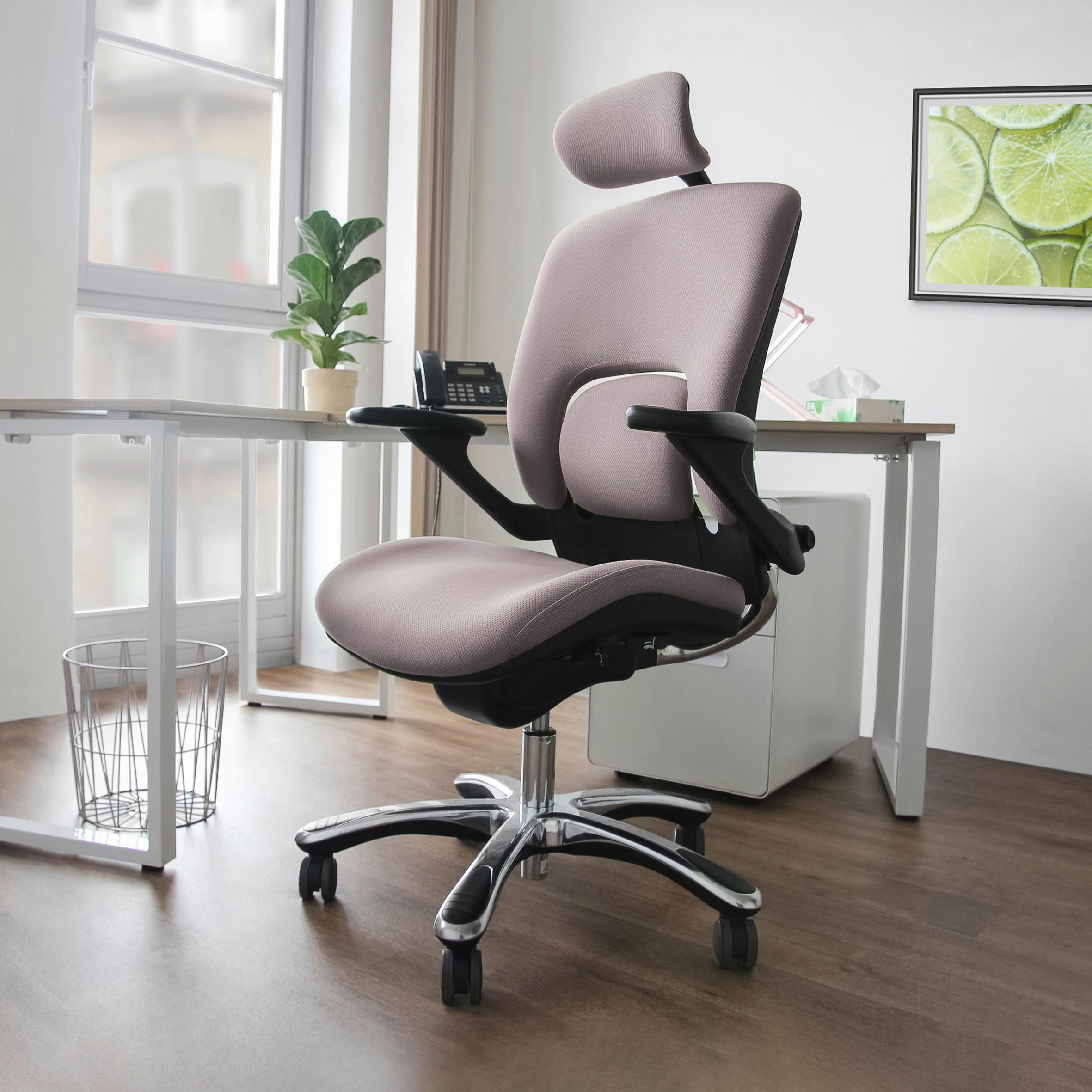 Bürostuhl Vapor Lux Grau/Schwarz Bis 120 Kg - Chromfarben/Schwarz, Basics, Kunststoff/Textil (58/119/50cm) - MID.YOU