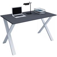 Schreibtisch Lona Anthrazit B: 140 cm - Anthrazit/Silberfarben, Design, Holzwerkstoff/Metall (140/76/80cm) - MID.YOU