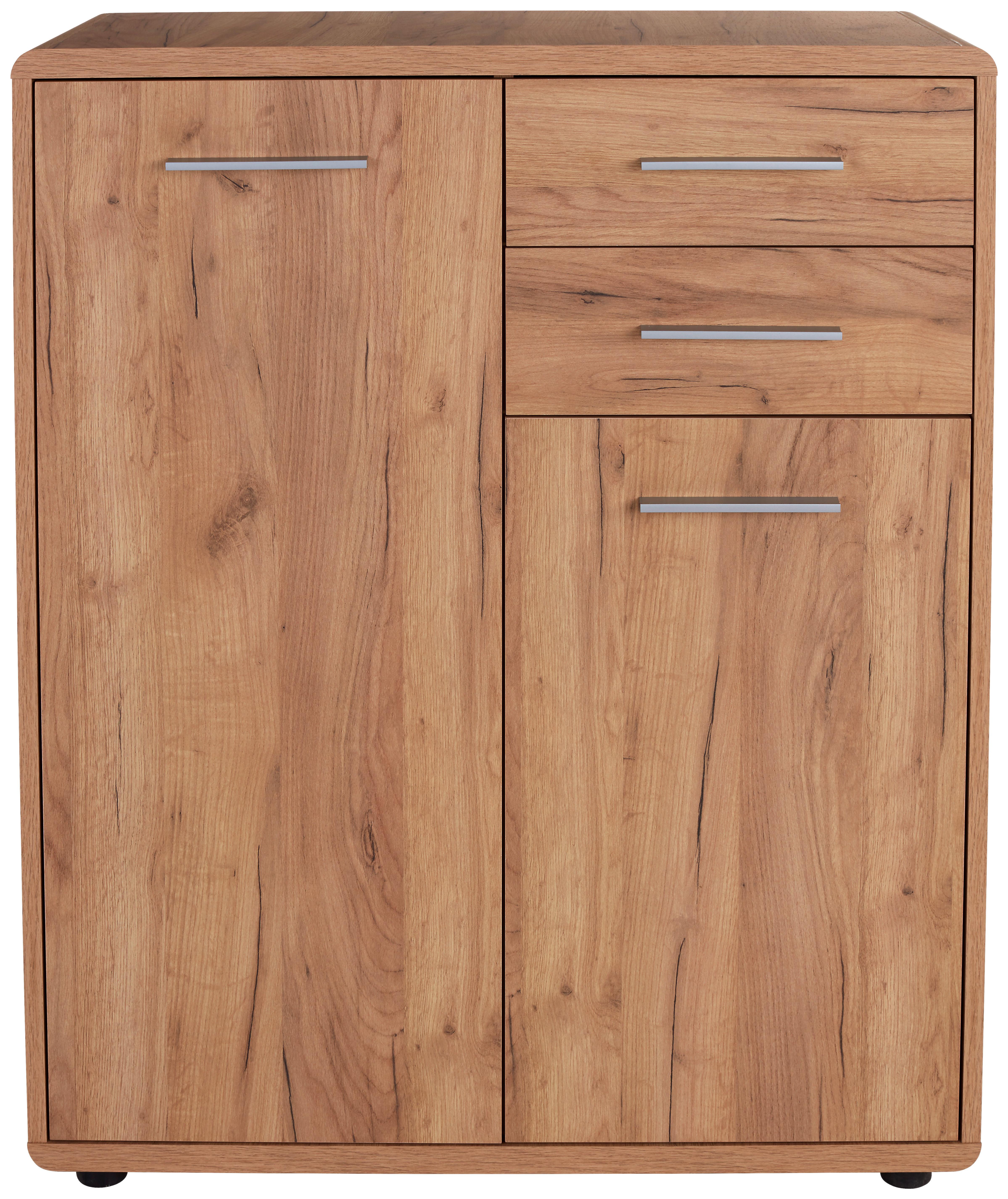 Schuhschrank Fontana Kraft Eiche Dekor B: 89,2 Cm - Eichefarben/Schwarz, MODERN, Holzwerkstoff (89,2/111/40cm)
