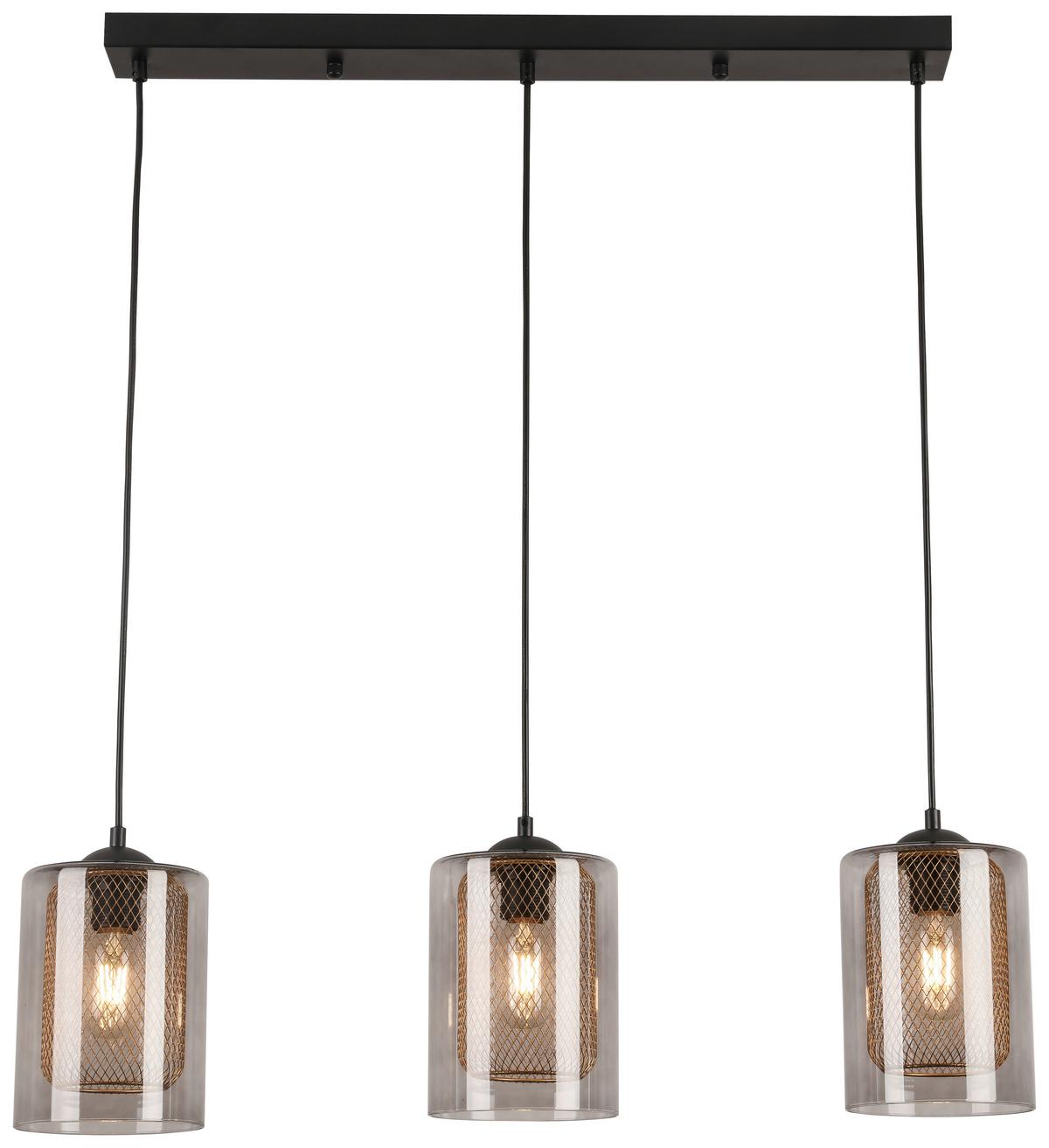 Závesné svietidlo JIRMI - čierna/zlatá, Modern, kov/sklo (81/15,5/120cm) - Premium Living