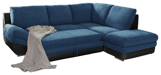 Wohnlandschaft in Schwarz und Blau