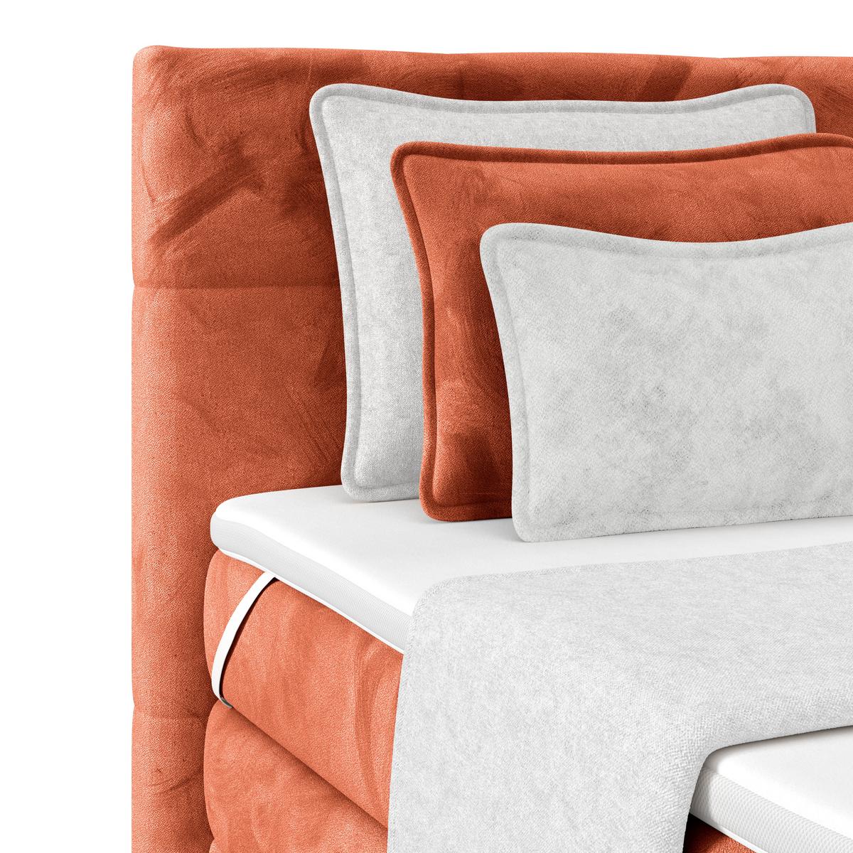 Boxspringbett mit Topper und Bettkasten 180x200 cm Medino - Rostfarben, KONVENTIONELL, Holz/Holzwerkstoff (180/200cm) - Luca Bessoni