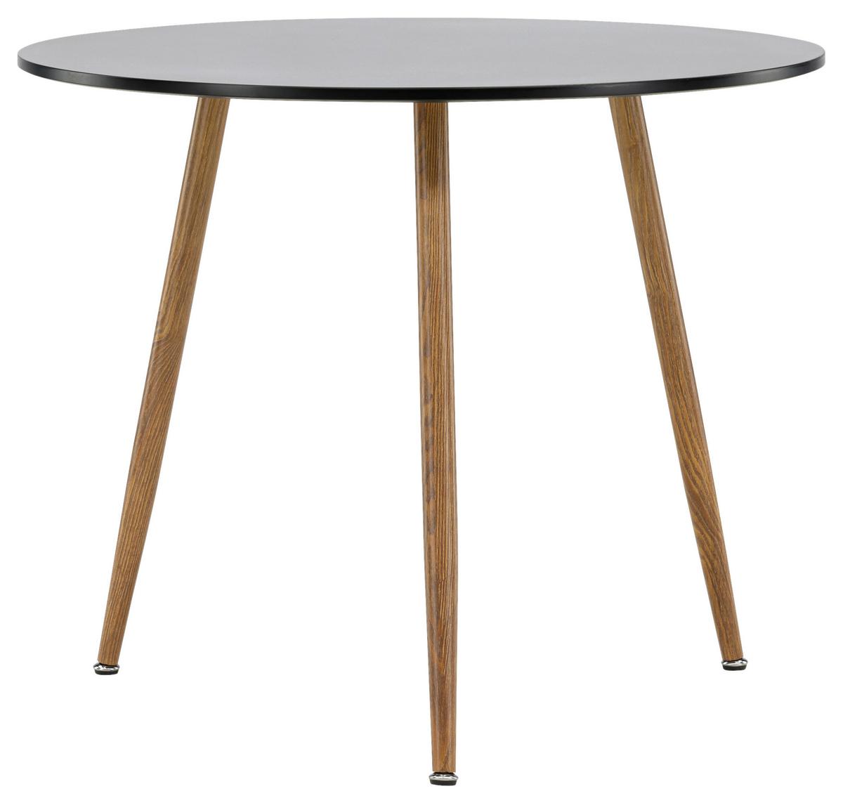Esstisch Polar - Hellbraun/Schwarz, Design, Holzwerkstoff/Metall (90/90/75cm) - Livetastic