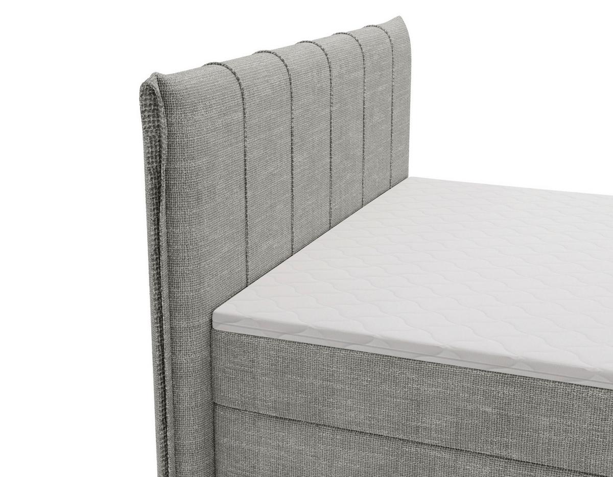 Americká posteľ VELORIA 140x200, sivá - sivá/prírodná farba, Konventionell, drevo/textil (140/200cm) - Mömax
