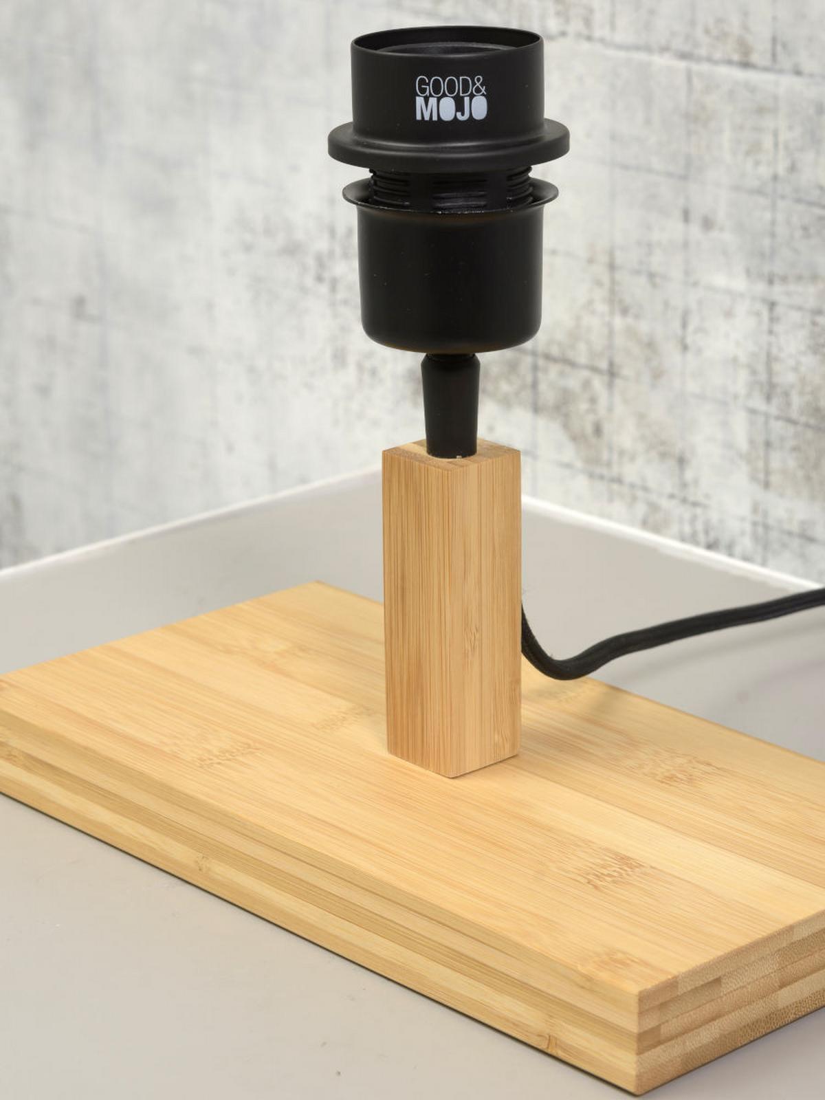 Tischlampe Kalimantan Schwarz/Hellbraun - Hellbraun/Schwarz, Natur, Naturmaterialien/Holz (47cm) - Good & Mojo