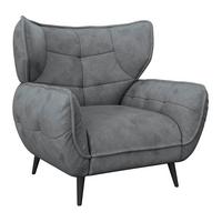 Ohrensessel Prince Mikrofaser Anthrazit - Anthrazit/Schwarz, MODERN, Textil (103/105/98cm)