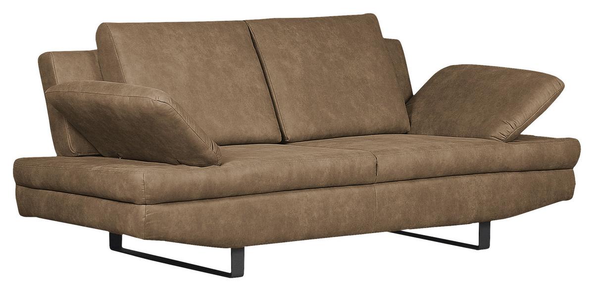 2-Stizer-Sofa Jovanna Schlammfarben B: 198 cm - Schlammfarben/Schwarz, Design, Textil (198/78/88cm) - MID.YOU