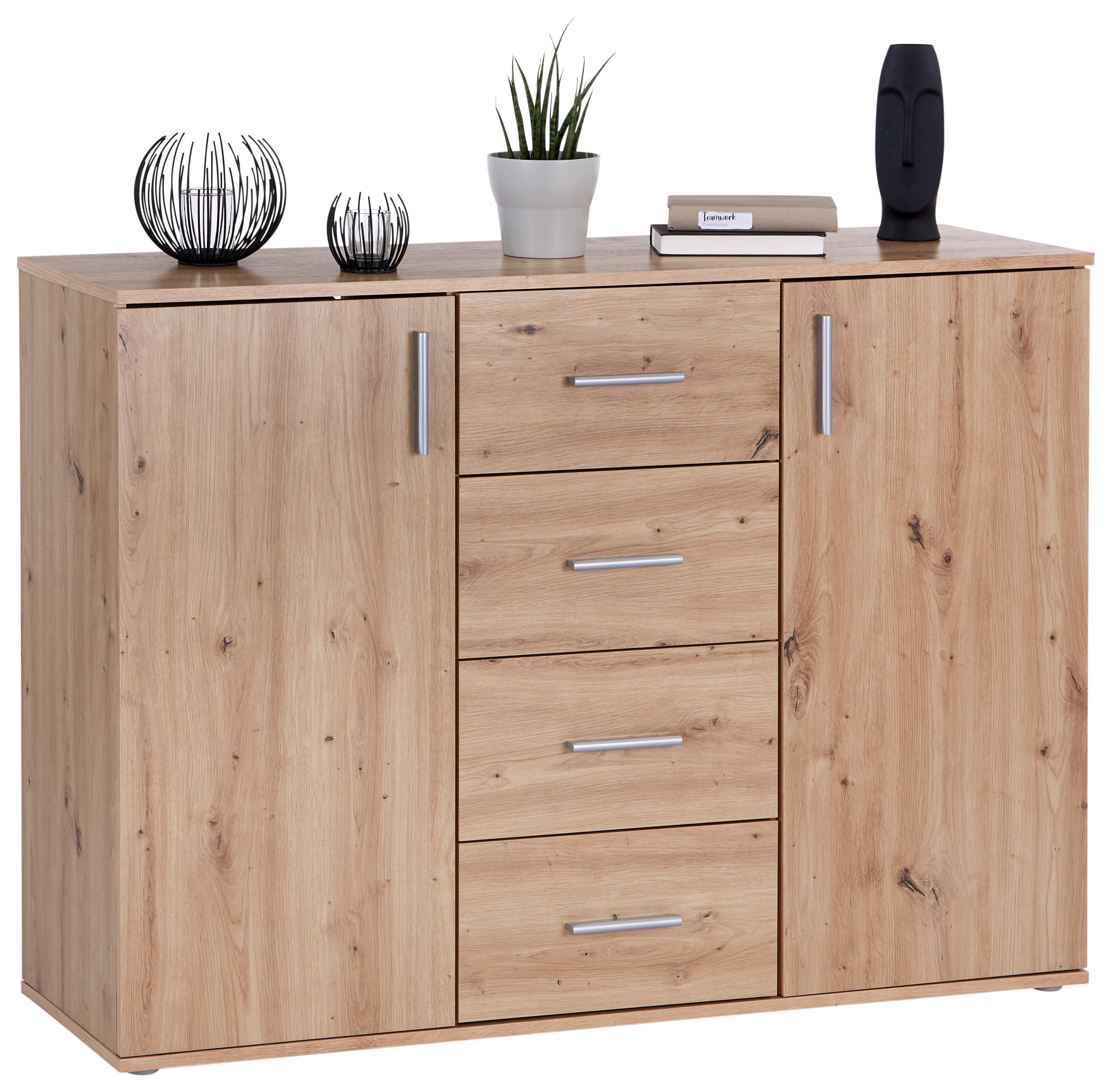 Kommode mit Schubladen 132 cm Ina 03 Eiche - Eiche Artisan, MODERN, Holzwerkstoff (132/94,8/38,3cm)