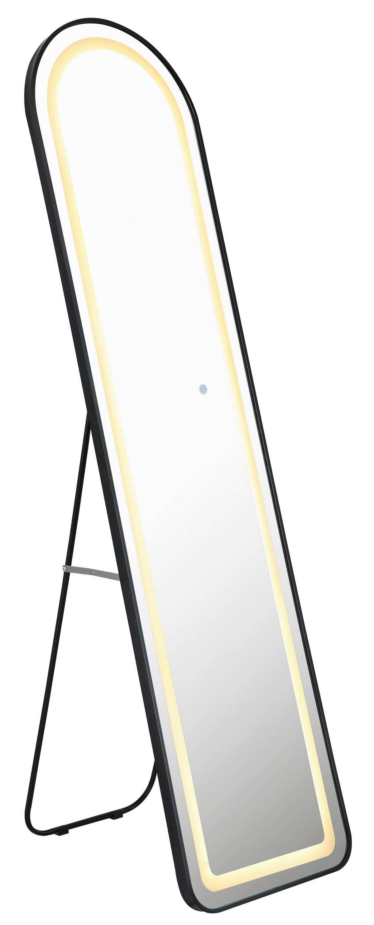 STANDSPIEGEL Touchdimmer - Schwarz/Weiß, Design, Glas/Kunststoff (40/50/160cm) - Globo