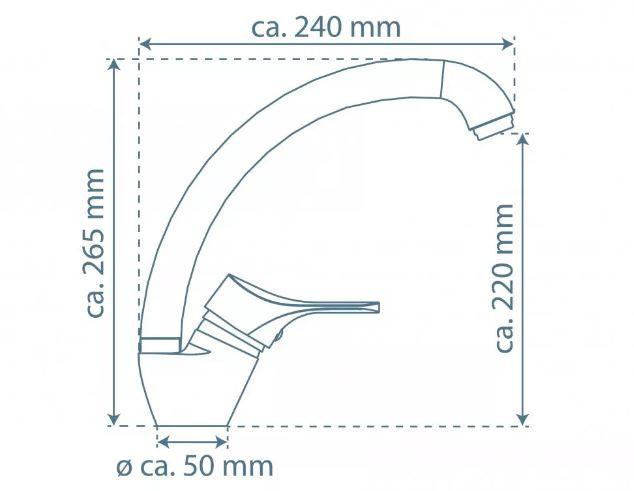 Küchenarmatur Attica Chrom Schwenkbar Hochdruck - Chromfarben, Kunststoff/Metall (5,0/26,5/24,0cm)
