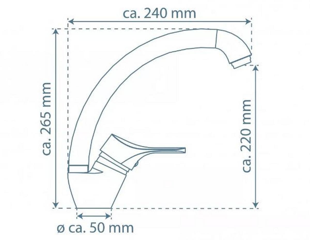 Küchenarmatur Attica Chrom Schwenkbar Hochdruck - Chromfarben, Kunststoff/Metall (5,0/26,5/24,0cm)