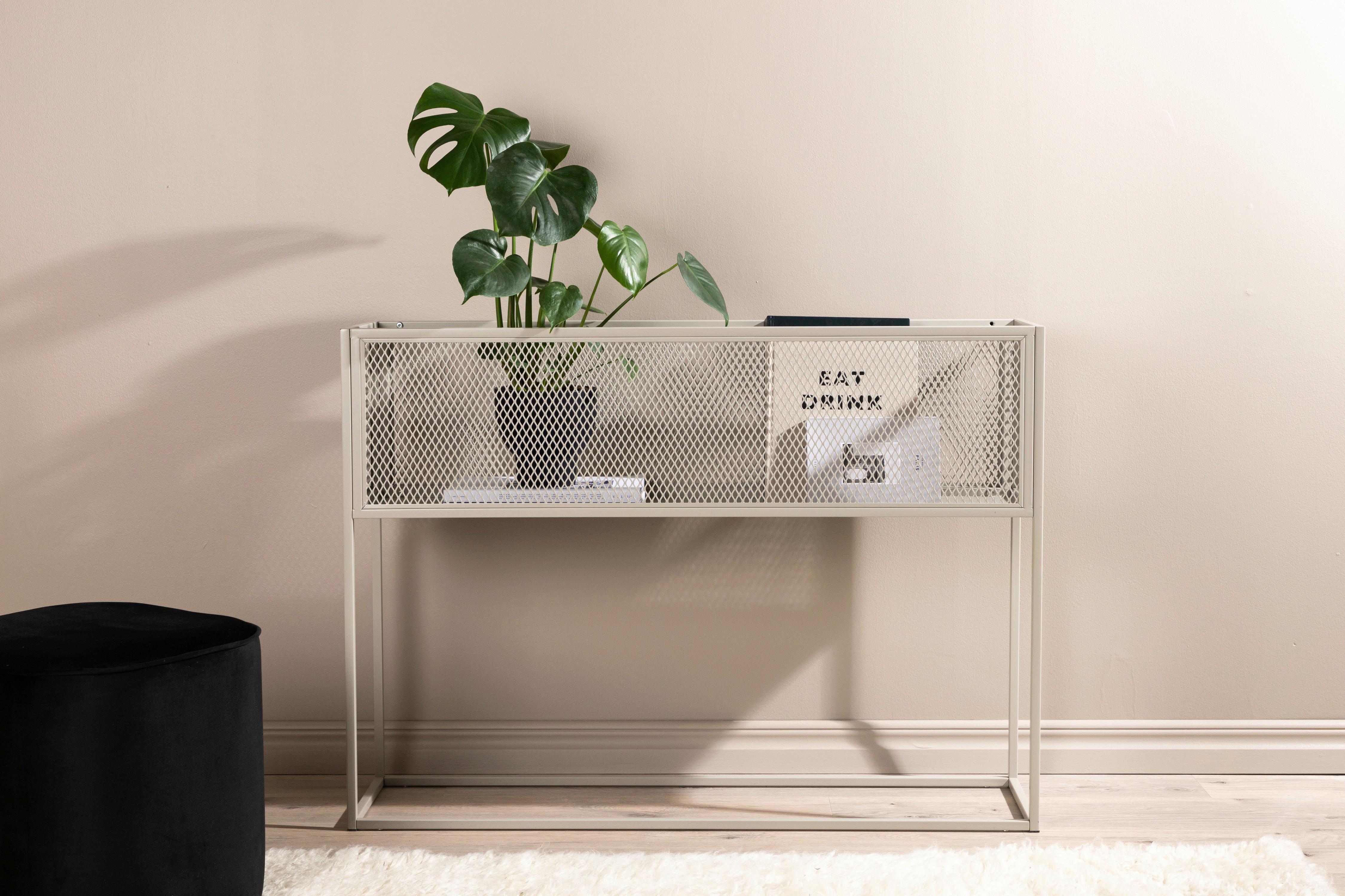 Bücherwand Netz - Beige, Design, Metall (110/80/30cm) - Livetastic