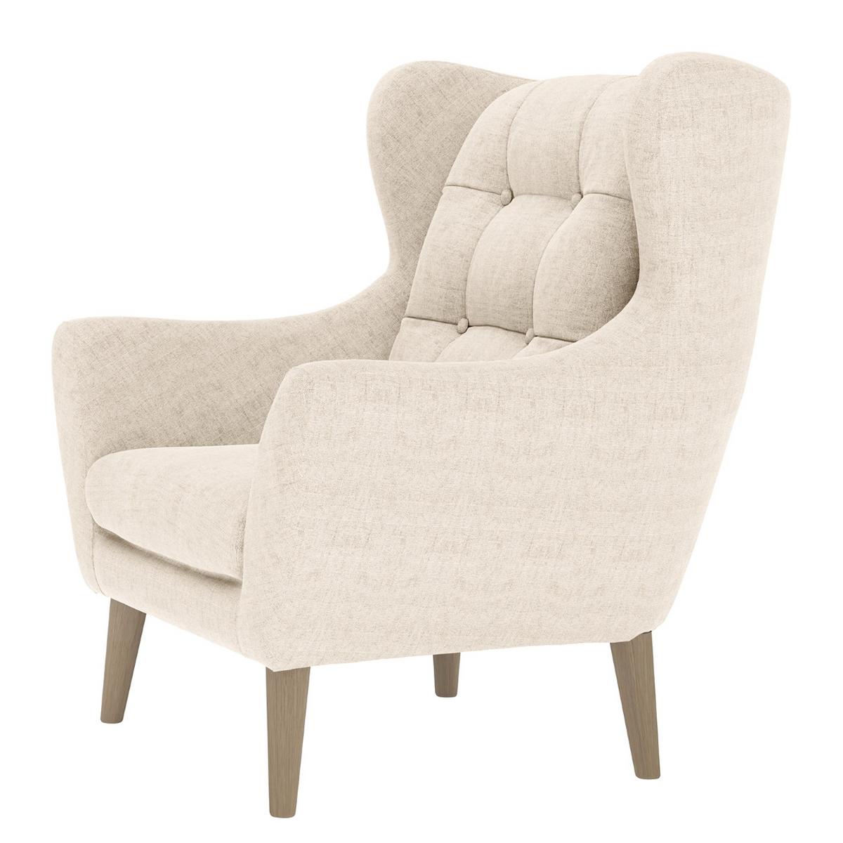 Sessel Henry, Silberfarben B: 91 cm - Eichefarben/Silberfarben, KONVENTIONELL, Textil (91/107/94cm) - Trendmanufaktur