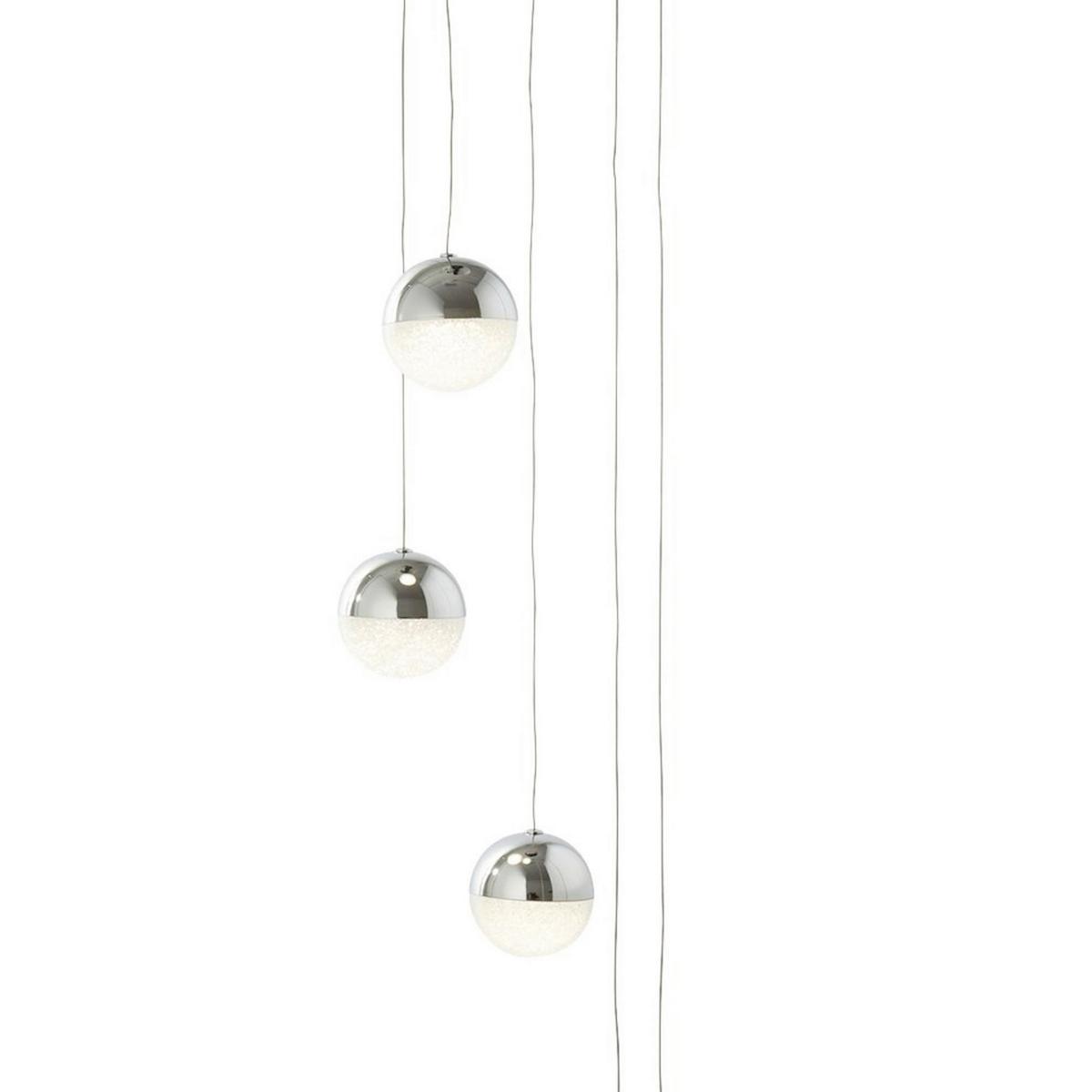 LED-HÄNGELEUCHTE 5845-5CC - Klar/Silberfarben, Basics, Glas/Kunststoff (30/150cm)