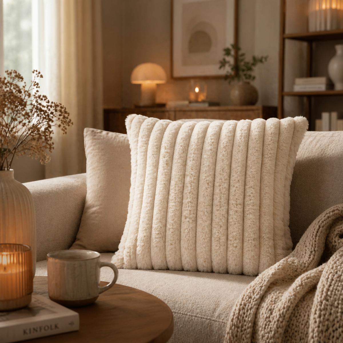 ZIERKISSEN WHITE ROCK - Beige, MODERN, Textil (45/45cm) - Luca Bessoni