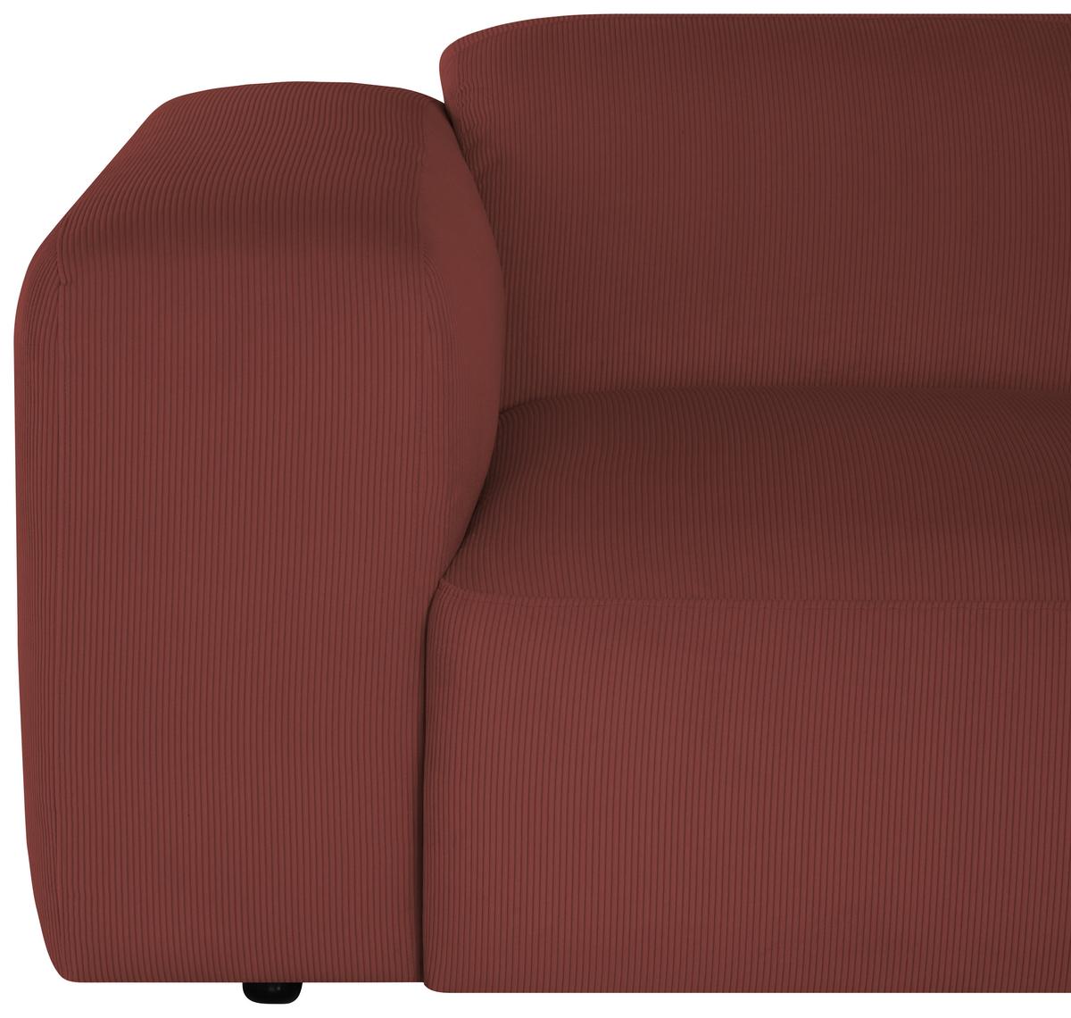 Ecksofa Hannah Rot 252x170 Cm - Rot/Schwarz, Design, Textil (252/170cm) - MID.YOU