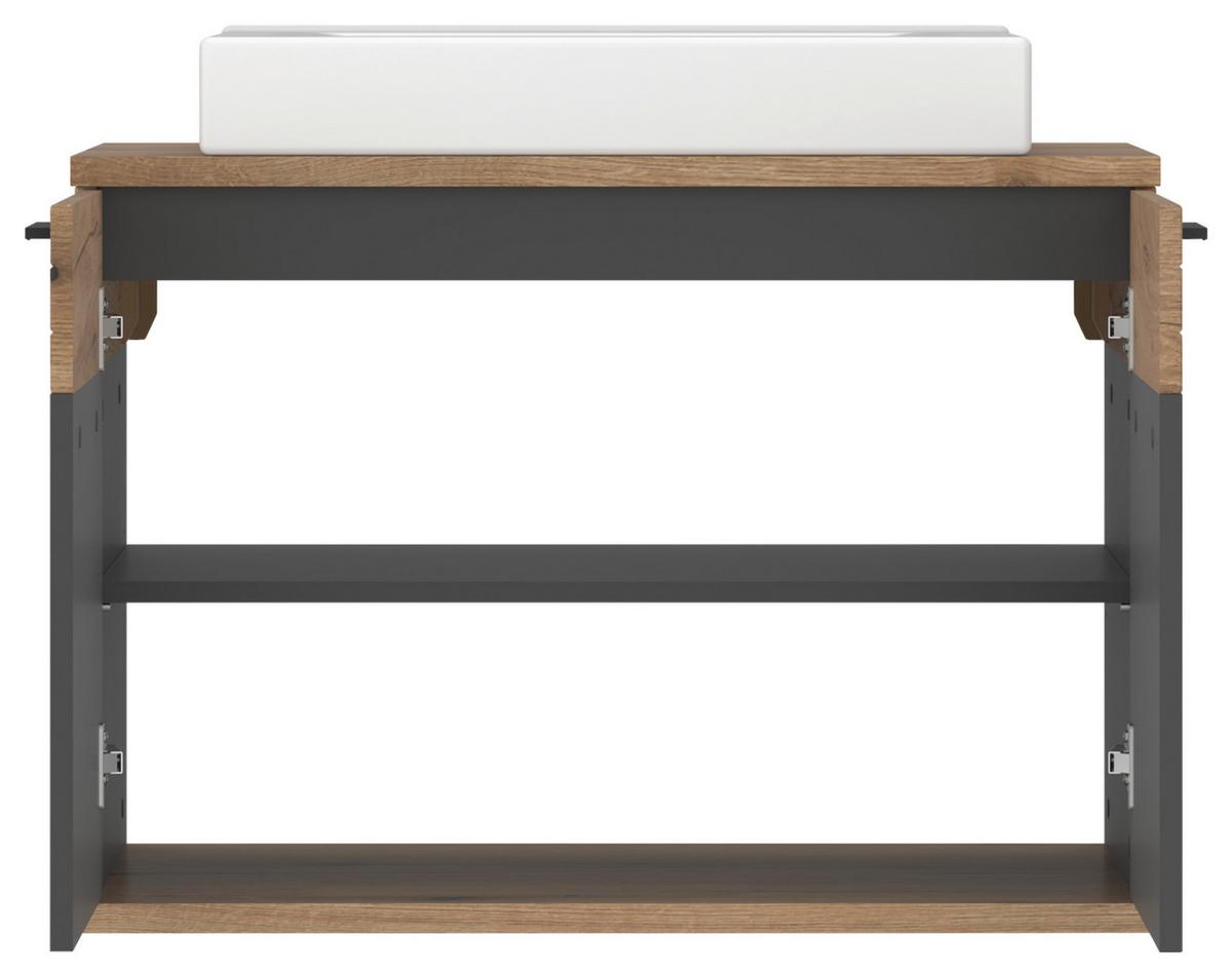 Waschtischkombi Cotia Cotlu 1 - Eichefarben/Anthrazit, MODERN, Keramik/Holzwerkstoff (80/57/48cm) - James Wood