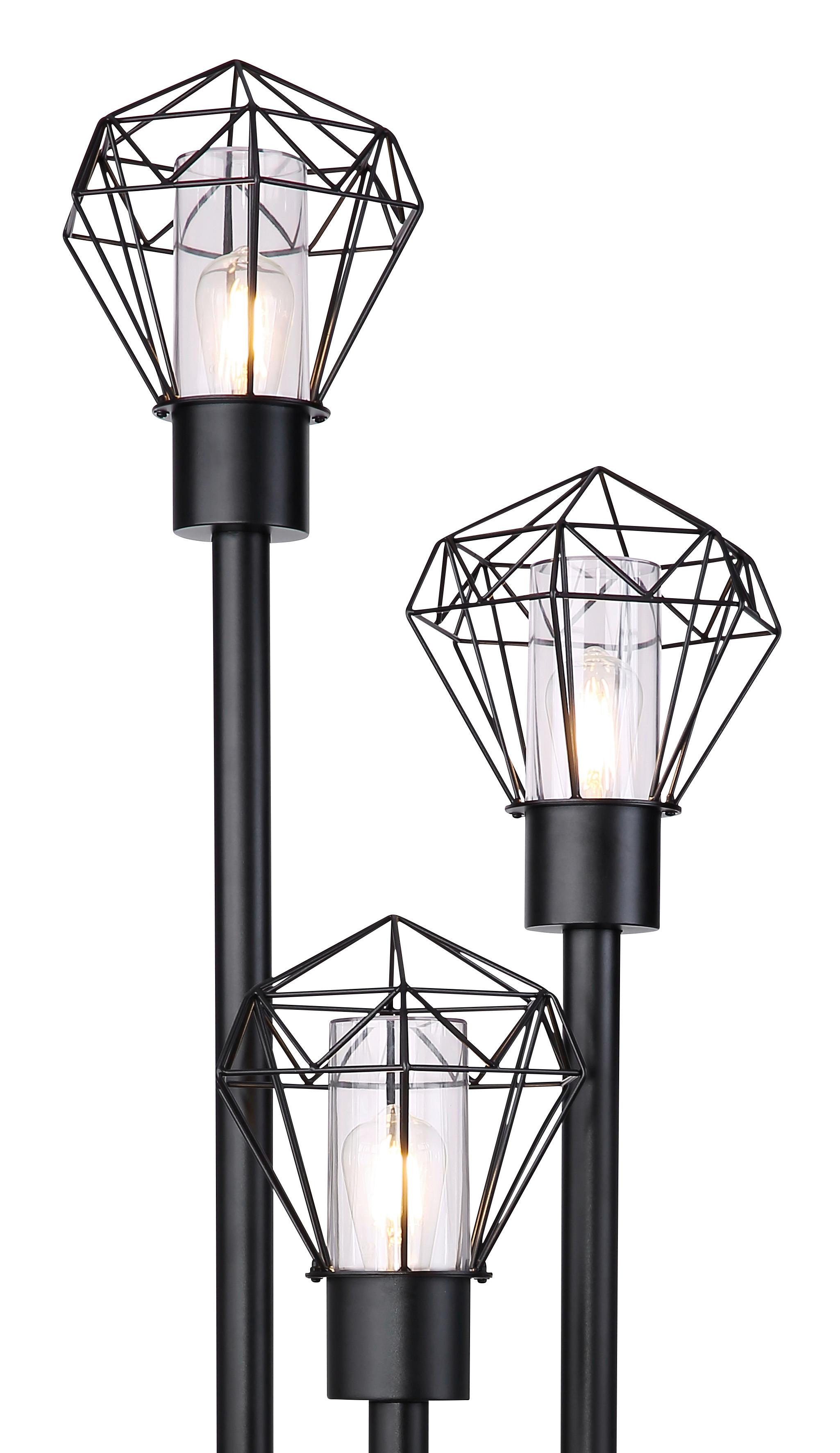 Außenleuchte Horace 15 Watt Edelstahl - Klar/Schwarz, Basics, Kunststoff/Metall (44,2/44,5/170cm)