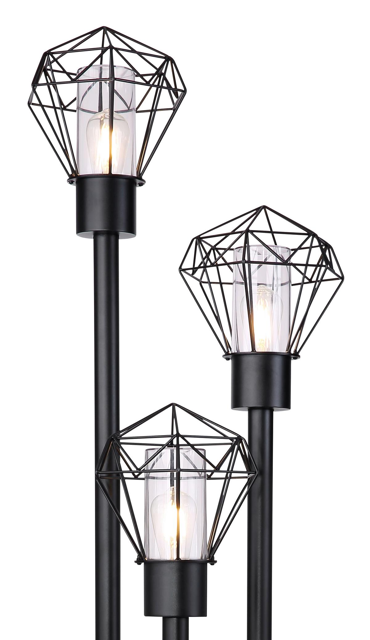 Außenleuchte Horace 15 Watt Edelstahl - Klar/Schwarz, Basics, Kunststoff/Metall (44,2/44,5/170cm)
