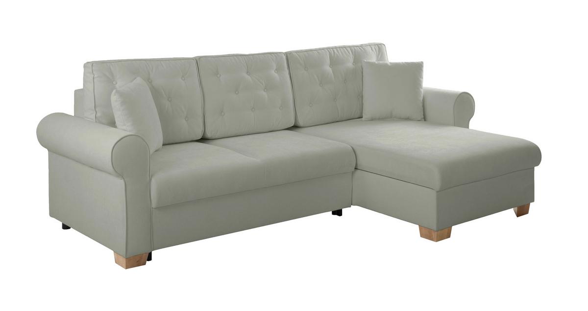 Ecksofa Arles, Grau 90 S: 266x161 Cm - Buchefarben/Grau, Design, Textil (266/161cm) - MID.YOU