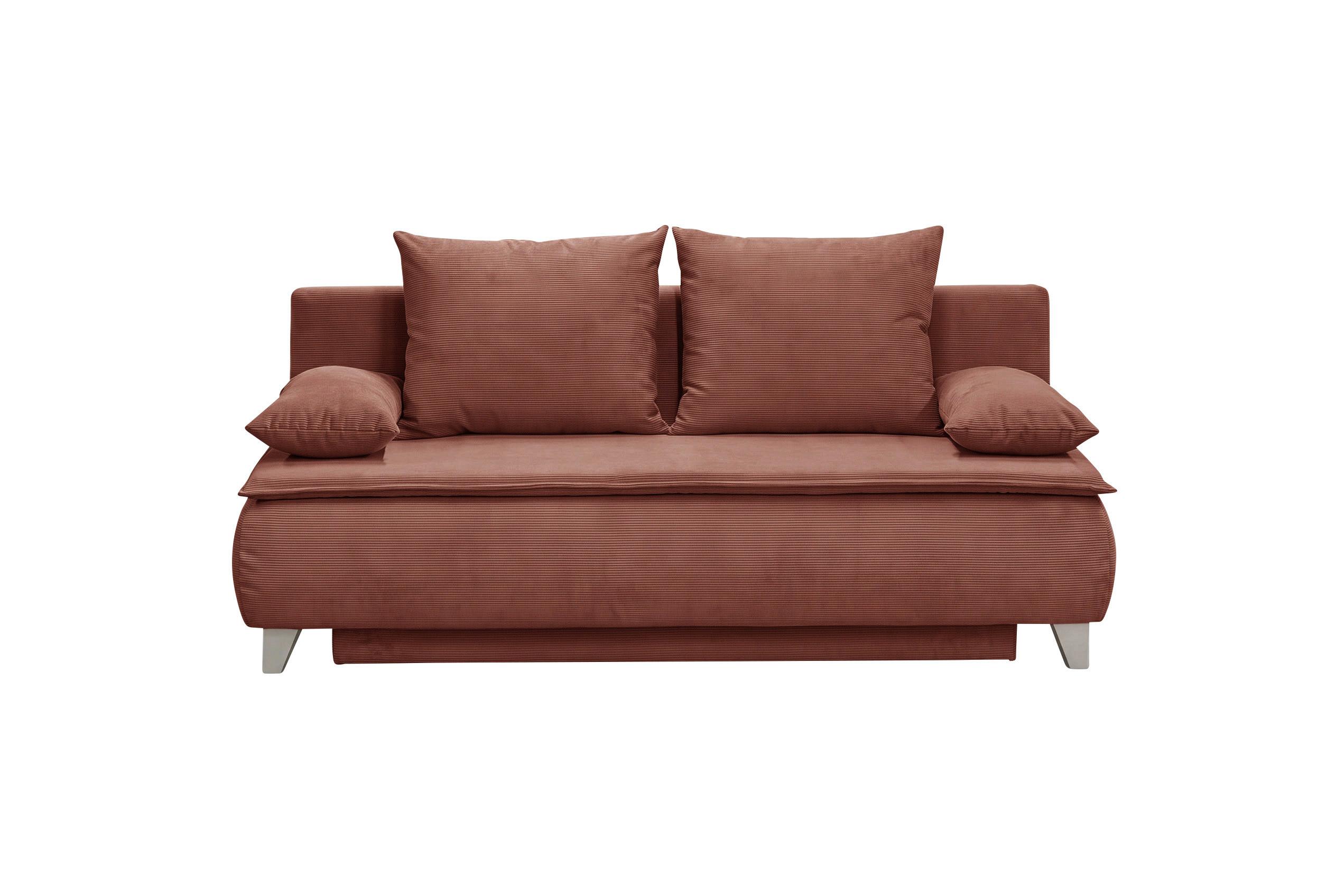 Boxspringová pohovka MONA LUX, červenohnědý manšestr - červenohnědá, Moderní, textil (208/100/106cm) - Mömax