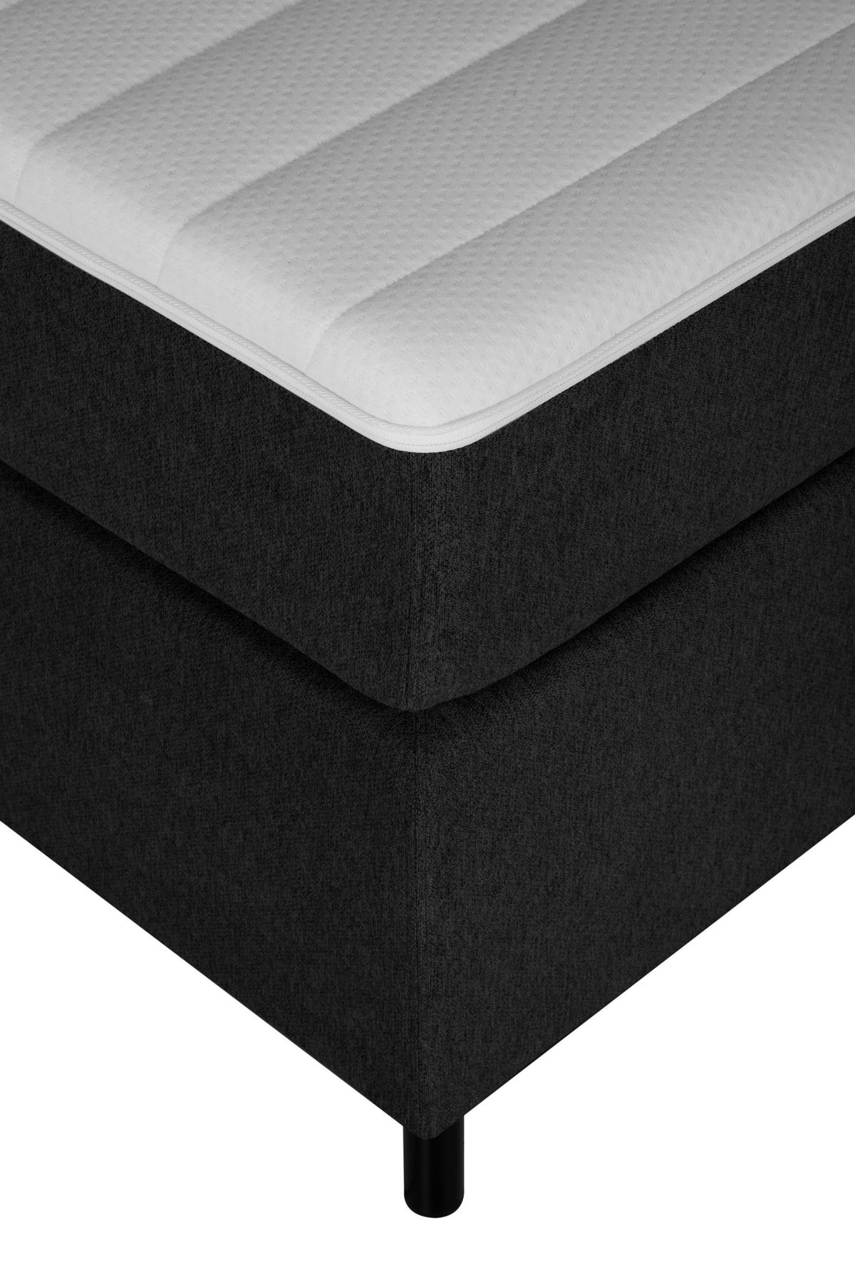 Boxspringbett Mit Matratze 160x200 Cm Nidda - Schwarz, MODERN, Textil (160/200cm) - Livetastic