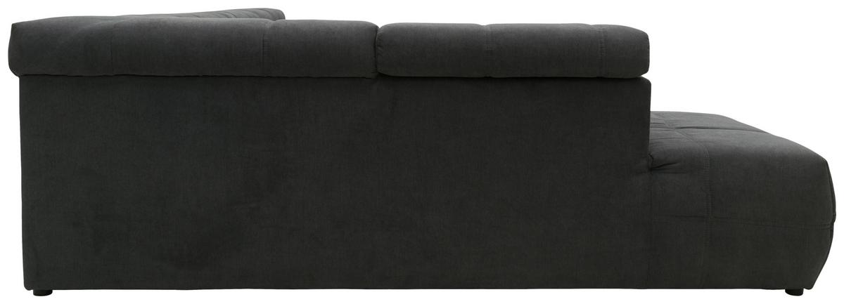 Wohnlandschaft Brandon Dunkelgrau Mikrofaser - Dunkelgrau/Schwarz, Design, Textil (228/359/175cm) - MID.YOU
