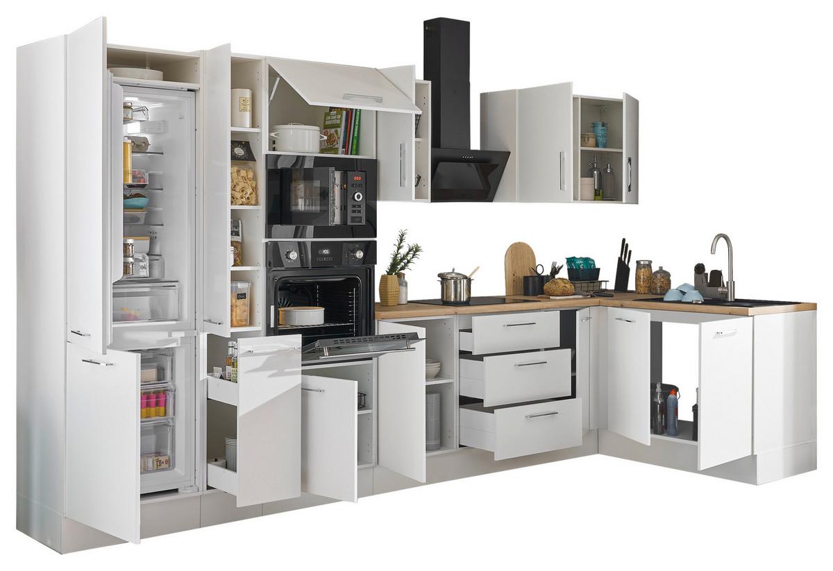 Eckküche Turin Weiss/eiche Dekor 360x165 Cm - Weiß/Eiche Artisan, Basics, Holzwerkstoff (360/165cm) - MID.YOU