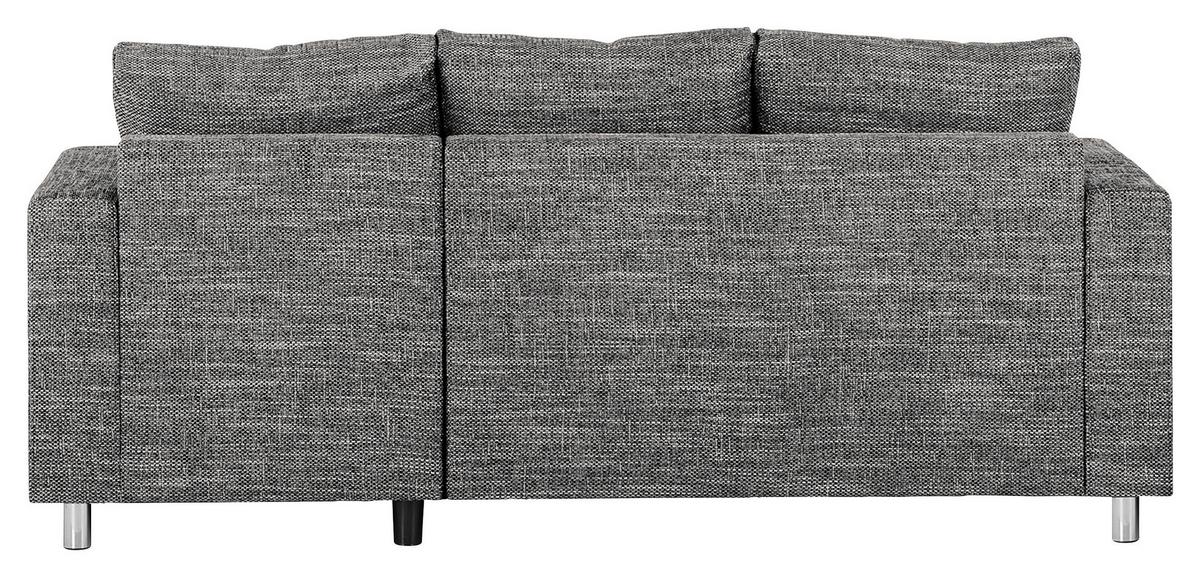 Ecksofa Grenwood Dunkelgrau S: 200x144 cm - Chromfarben/Dunkelgrau, Design, Textil (200/144cm) - MID.YOU