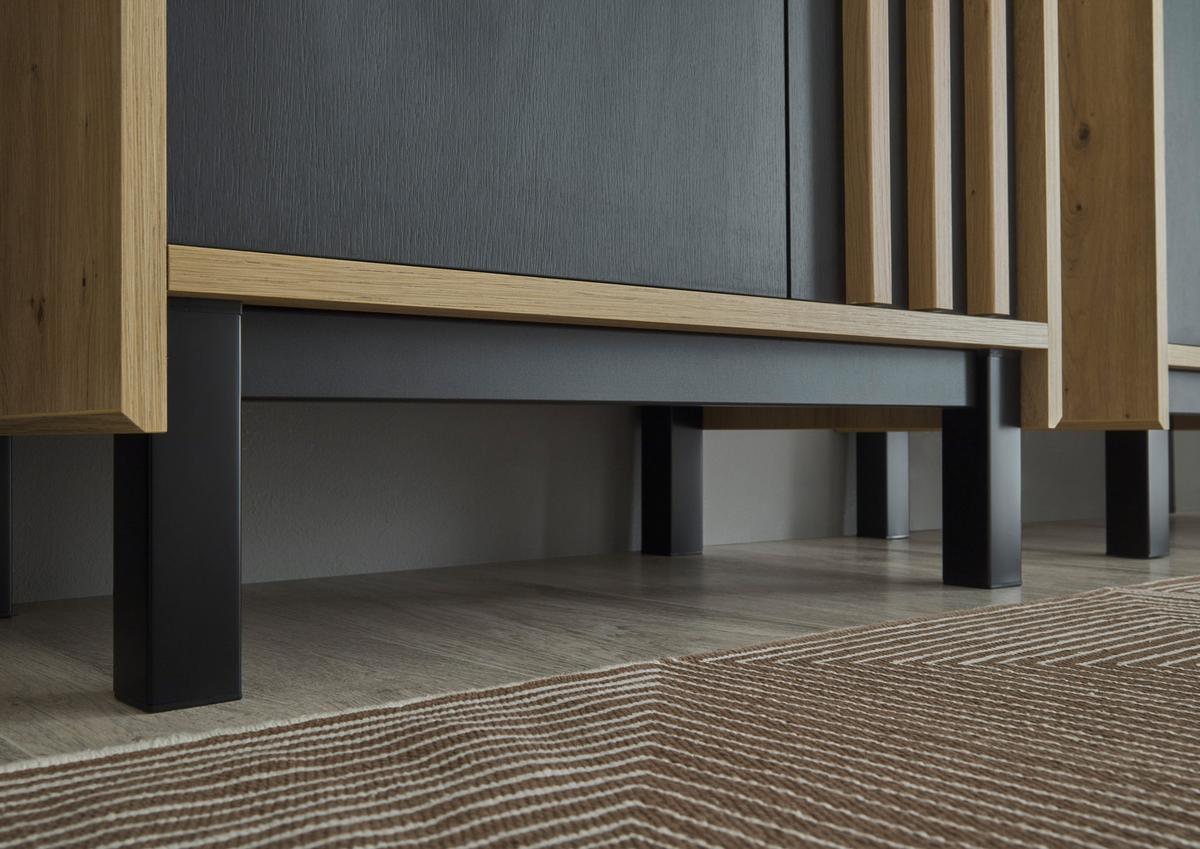 Midischrank Volano Bxh 60x106 Cm Eiche Dekor/schwarz - Schwarz/Eiche Artisan, MODERN, Holzwerkstoff (60/106/32cm) - MID.YOU