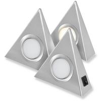Unterbauleuchte 3x Led 4,5 W Edelstahl Dreieckig 220 V - Basics, Metall (14,6/13,6/4,4cm)
