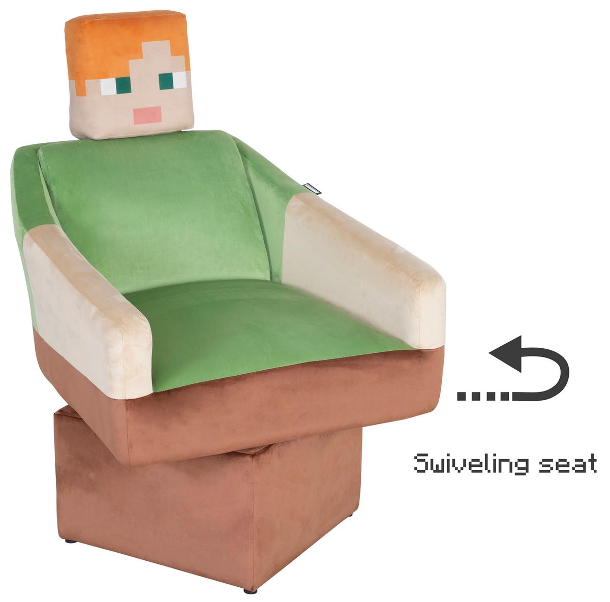 Polstersessel mit Armlehnen Minecraft Stoffbezug Bunt - Multicolor/Grün, MODERN, Holzwerkstoff/Textil (69/96/75cm) - Minecraft
