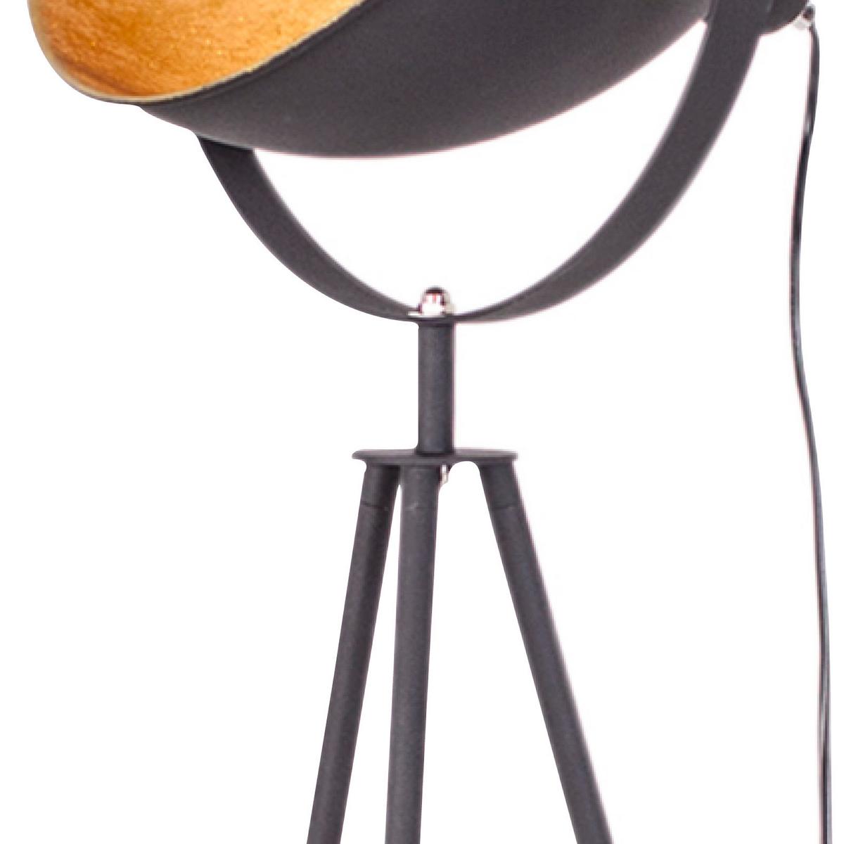 Stehlampe Captain Mini Schwarz/Goldfarben Dreibeinig - Goldfarben/Schwarz, LIFESTYLE, Metall (38,5/145cm) - By Rydéns