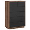 Kommode 90 cm Forn Chest Of Drawers, Eiche Dekor - Eichefarben/Schwarz, Design, Holzwerkstoff (90/130,5/42,5cm)