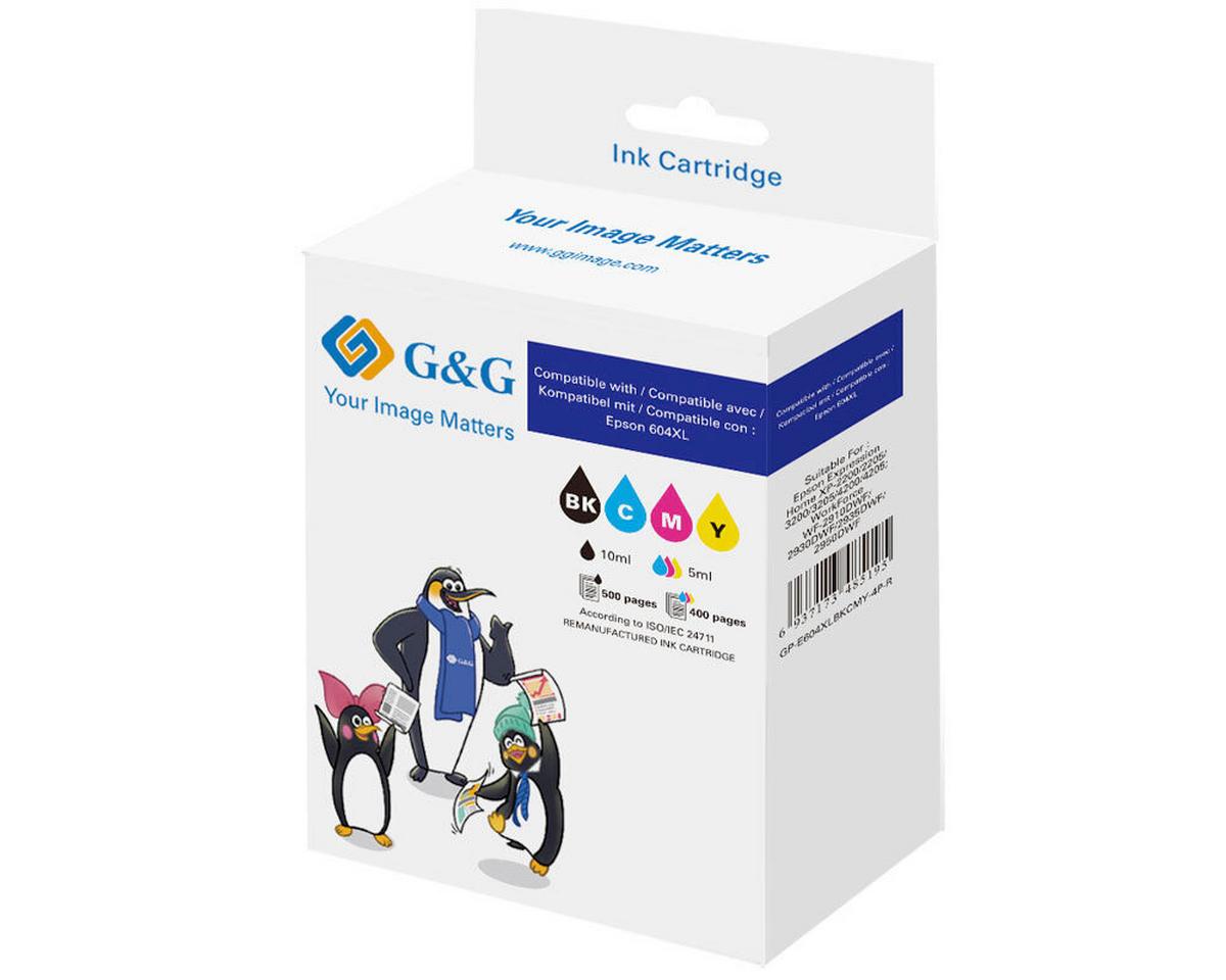 G&G Druckerpatronen 4-Er Set Kompatibel mit Epson - Schwarz, Basics, Kunststoff