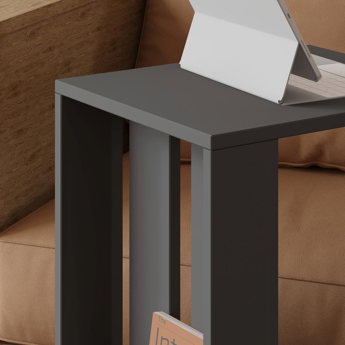 Beistelltisch Edi Beistelltisch - Anthrazit, Design, Holzwerkstoff/Kunststoff (37/45/60cm) - Livetastic