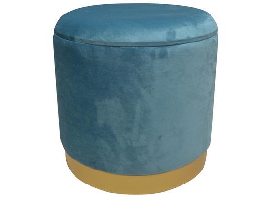 Hocker Velvet - Blau/Goldfarben, MODERN, Holzwerkstoff/Textil (35/35/35cm) Hocker Velvet - Blau/Goldfarben, MODERN, Holzwerkstoff/Textil (35/35/35cm)