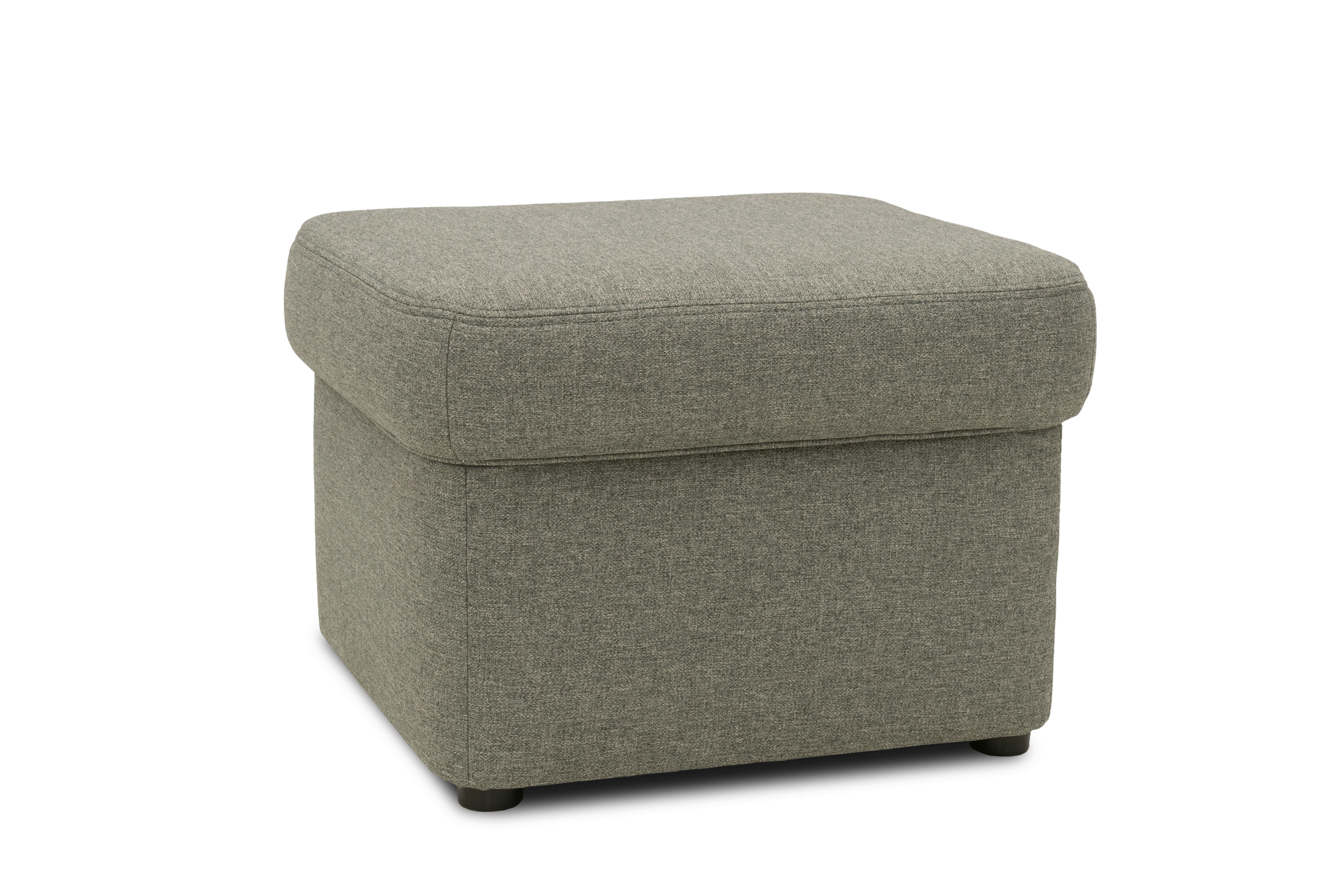 Polsterhocker Sarafina Grau/braun H: 40cm - Graubraun/Schwarz, KONVENTIONELL, Textil (61/40/61cm) - MID.YOU