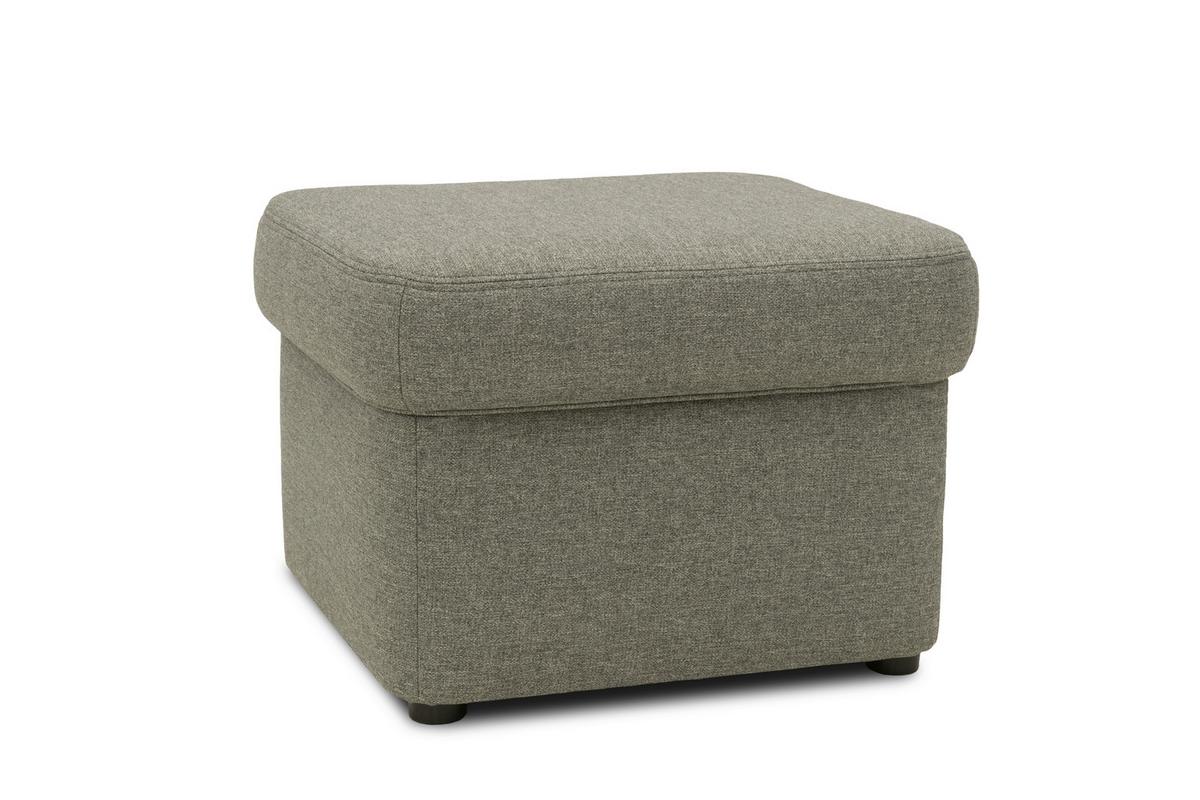 Polsterhocker Sarafina Grau/braun H: 40cm - Graubraun/Schwarz, KONVENTIONELL, Textil (61/40/61cm) - MID.YOU